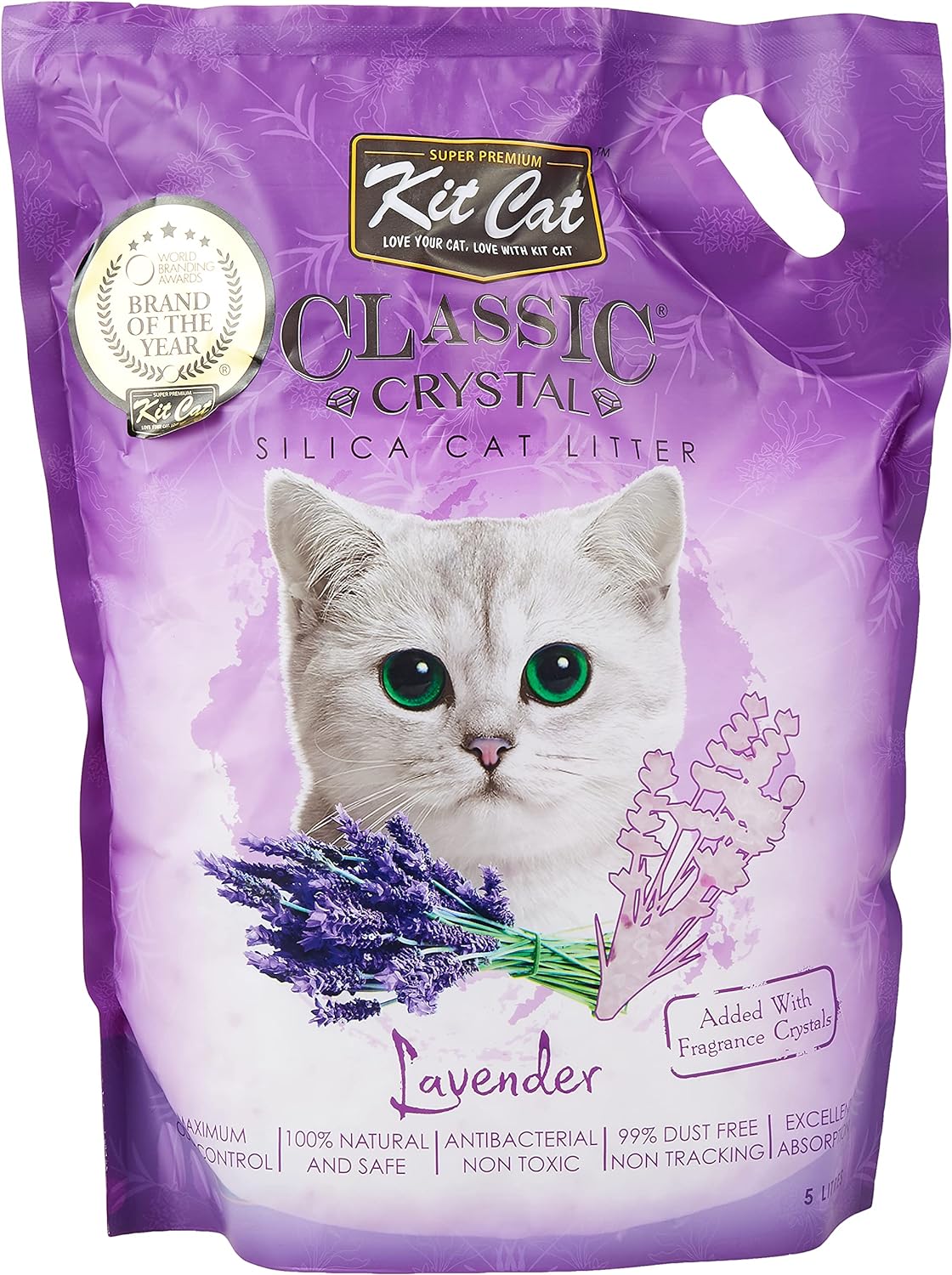 Kit Cat Classic Antibacterial Silica Cat Litter Crystals Lavender Scent