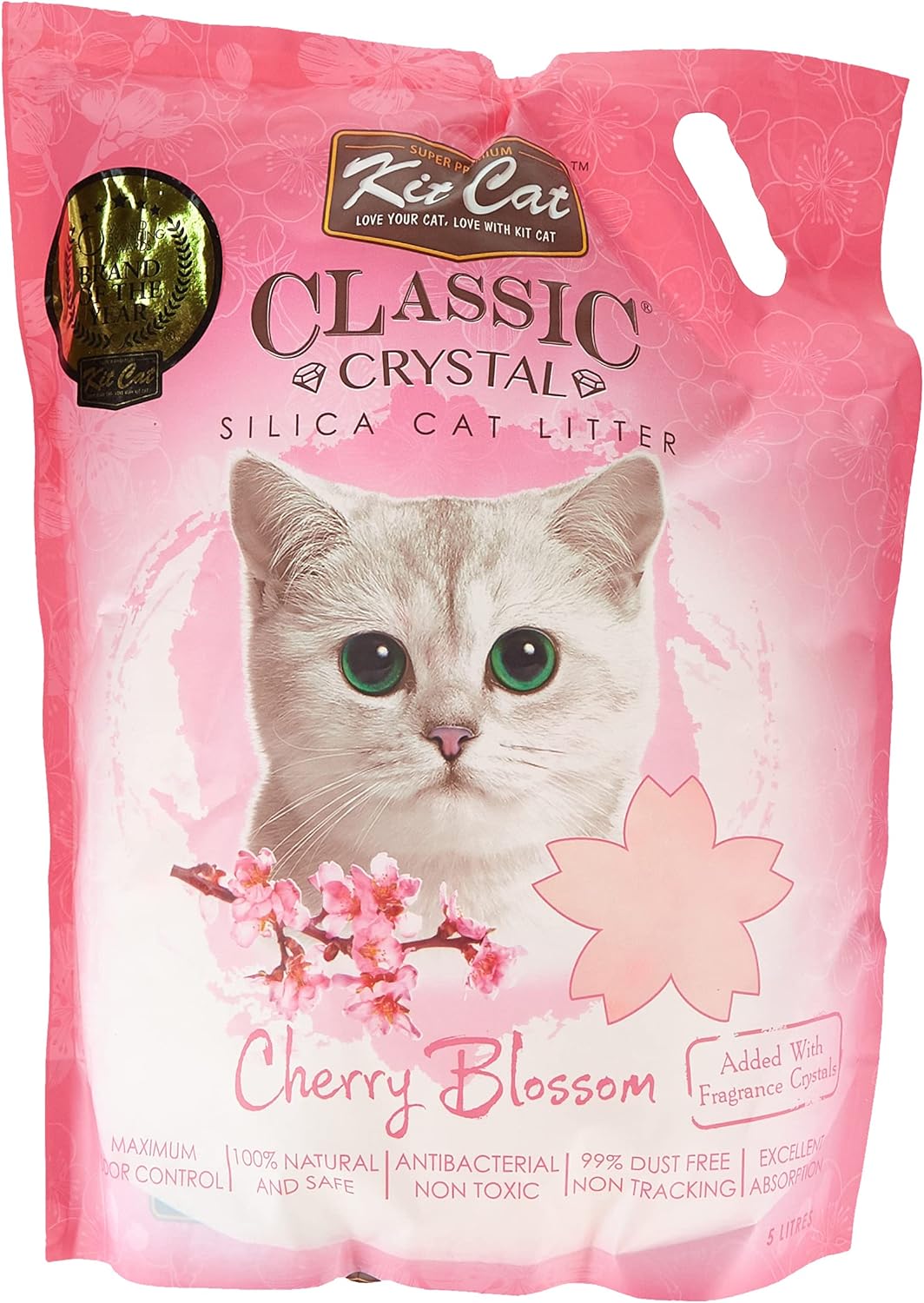Kit Cat Classic Antibacterial Silica Cat Litter Crystals Cherry Blossom